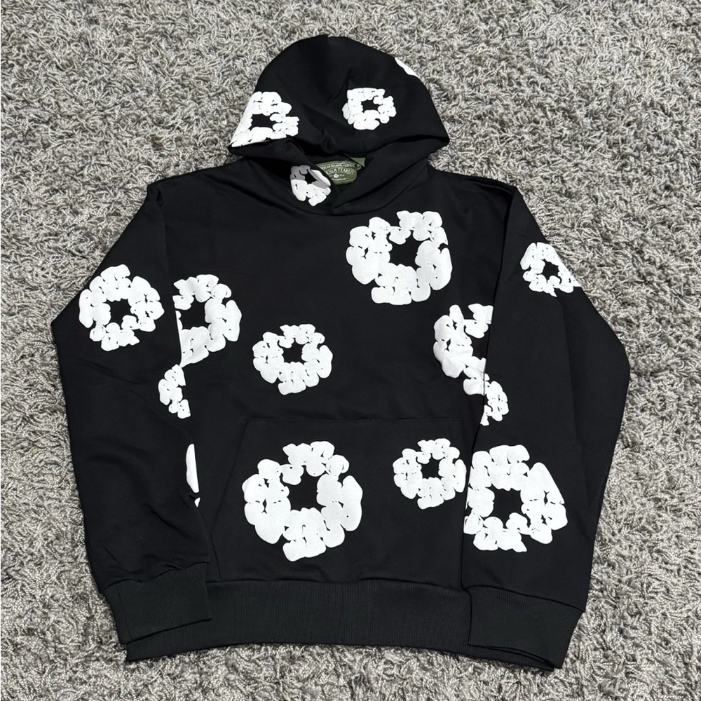 Black and White denim tears hoodie